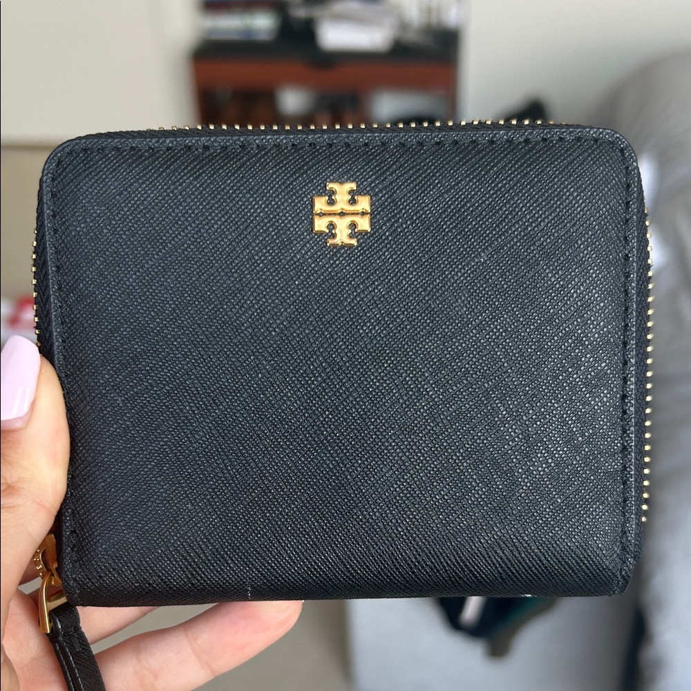 Tory Burch Black Zip-Around Wallet